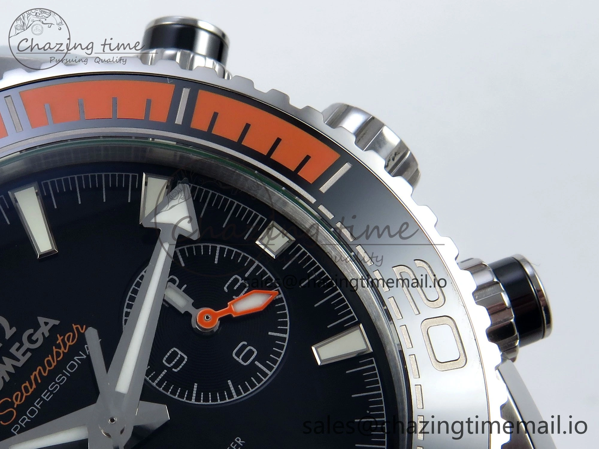 Planet Ocean Master Chronometer 600M 45.5mm SS SCF 1:1 Best Edition Black Orange Bezel Black Dial on Black Rubber Strap A9900 Super Clone Sporty 7667
