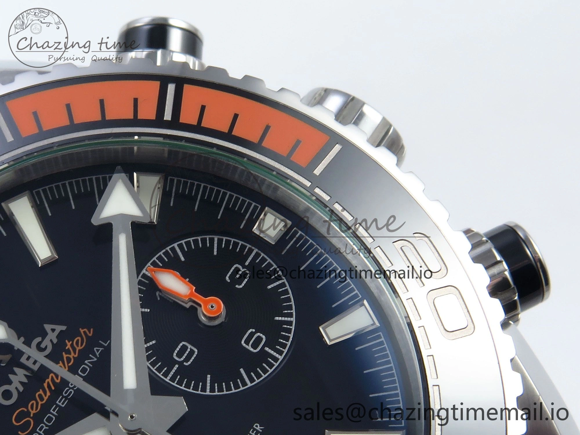 NewStyle Planet Ocean Master Chronometer 600M 45.5mm SS SCF 1:1 Best Edition Black Orange Bezel Black Dial on SS Bracelet A9900 Super Clone 7674