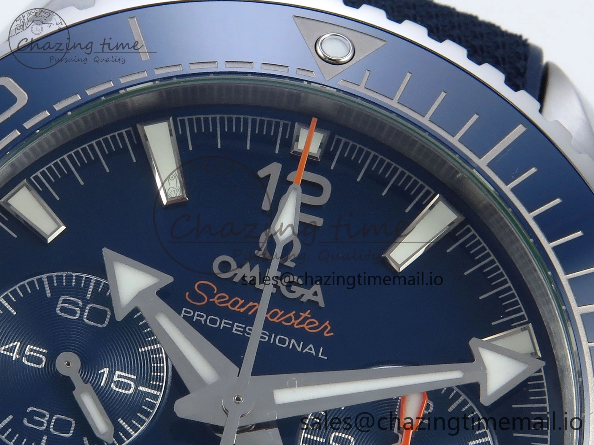 TechFriendly Planet Ocean Master Chronometer 600M 45.5mm SS SCF 1:1 Best Edition Blue Bezel Blue Dial on Blue Rubber Strap A9900 Super Clone 7670