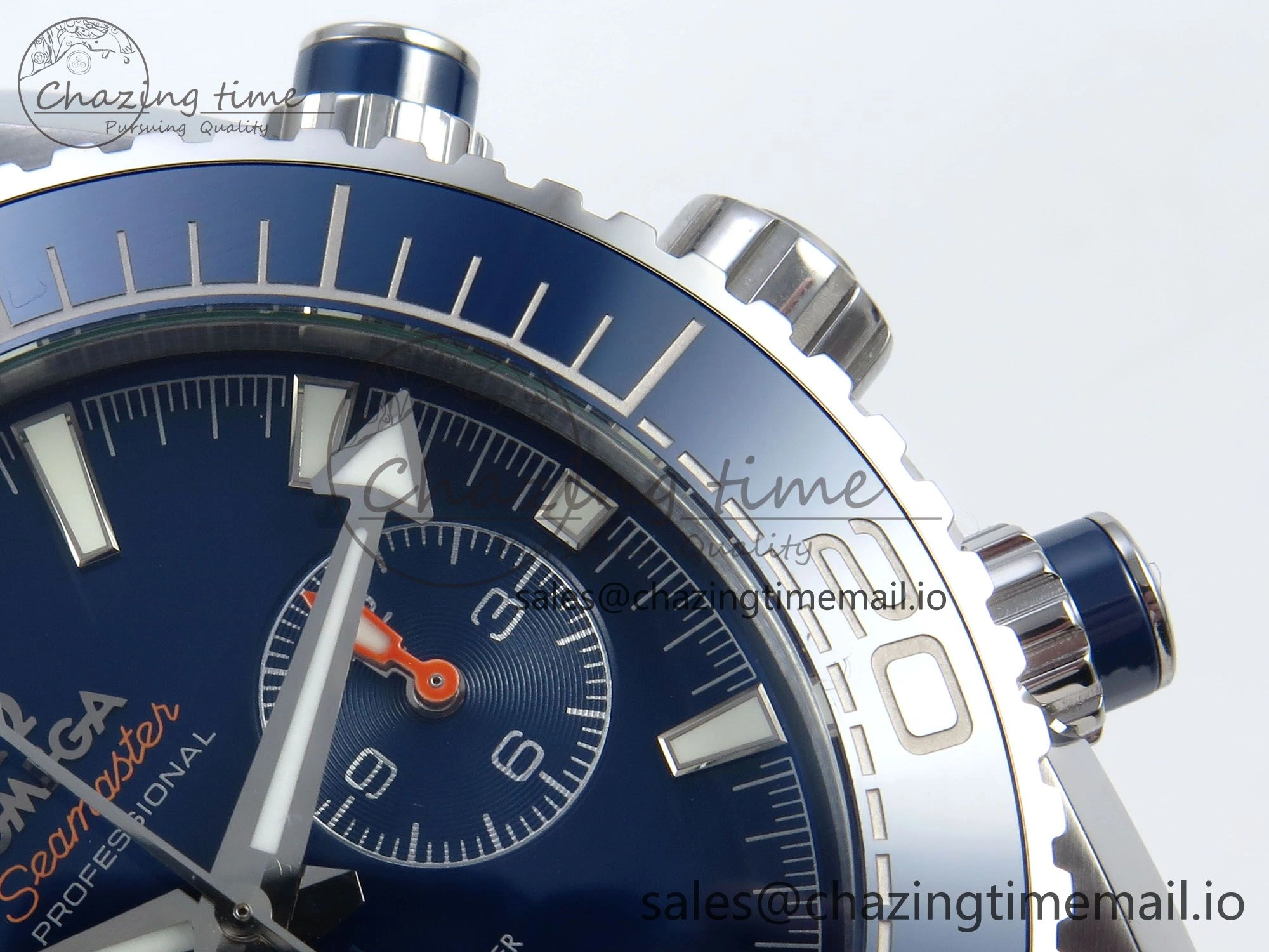 TechFriendly Planet Ocean Master Chronometer 600M 45.5mm SS SCF 1:1 Best Edition Blue Bezel Blue Dial on Blue Rubber Strap A9900 Super Clone 7670