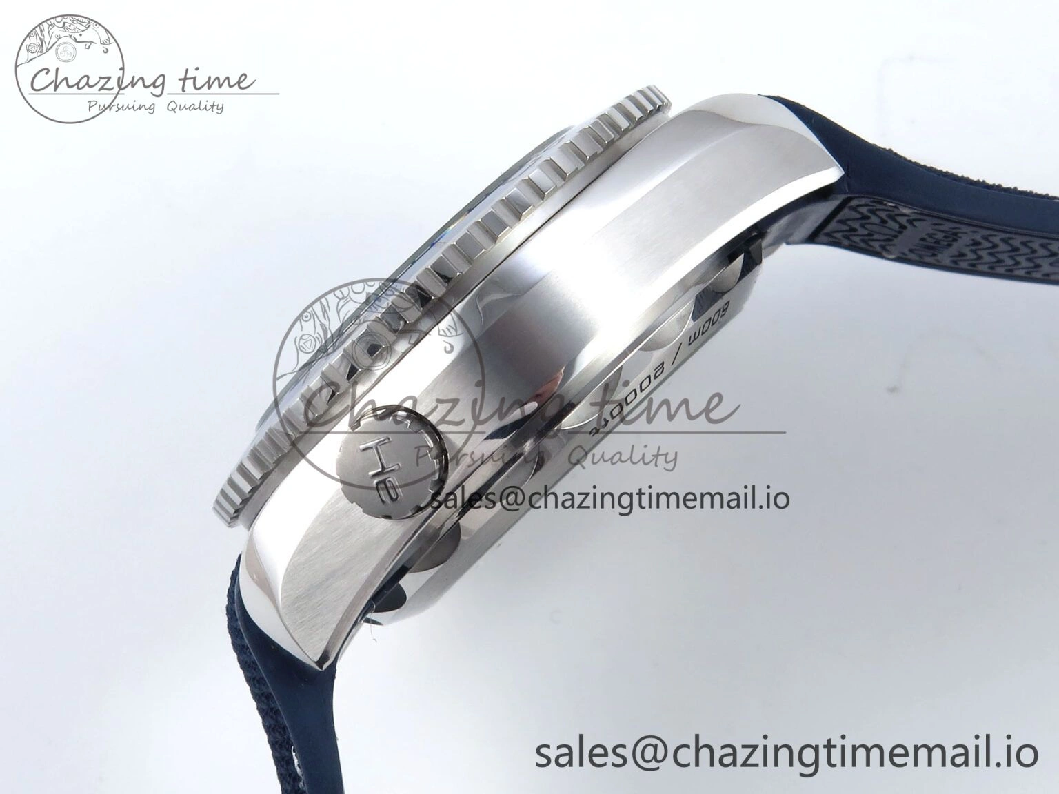 TechFriendly Planet Ocean Master Chronometer 600M 45.5mm SS SCF 1:1 Best Edition Blue Bezel Blue Dial on Blue Rubber Strap A9900 Super Clone 7670