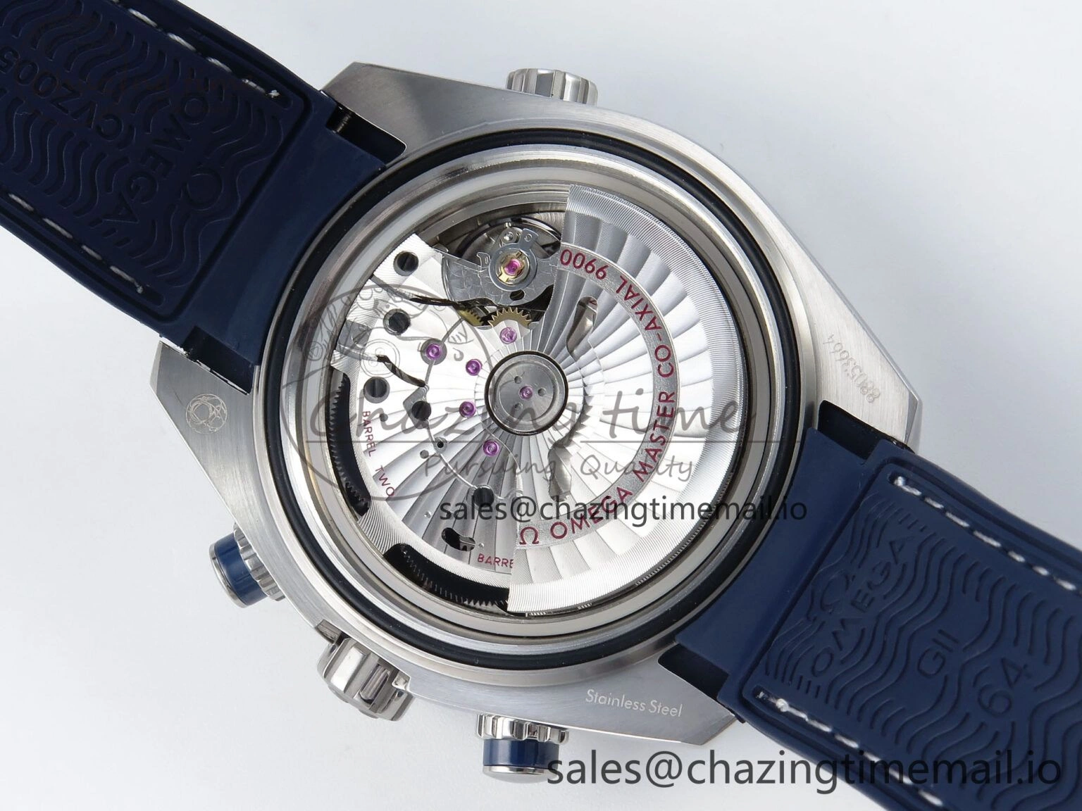 TechFriendly Planet Ocean Master Chronometer 600M 45.5mm SS SCF 1:1 Best Edition Blue Bezel Blue Dial on Blue Rubber Strap A9900 Super Clone 7670