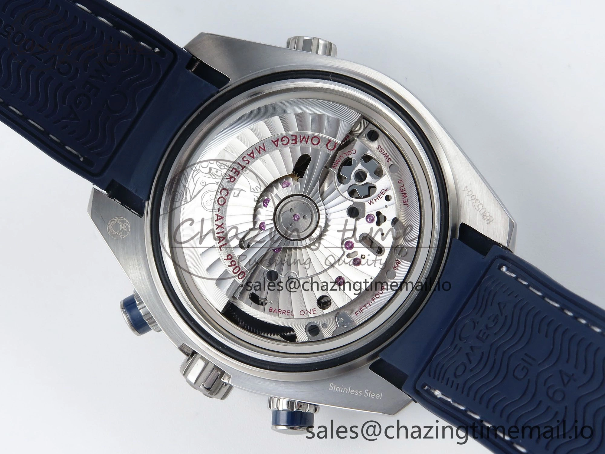 TechFriendly Planet Ocean Master Chronometer 600M 45.5mm SS SCF 1:1 Best Edition Blue Bezel Blue Dial on Blue Rubber Strap A9900 Super Clone 7670