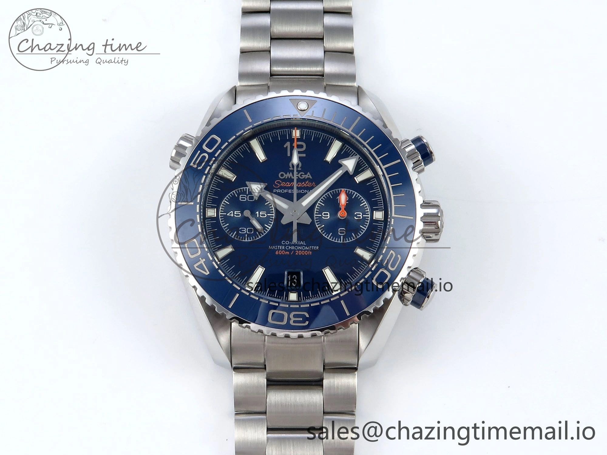 Attractive Planet Ocean Master Chronometer 600M 45.5mm SS SCF 1:1 Best Edition Blue Bezel Blue Dial on SS Bracelet A9900 Super Clone 7676
