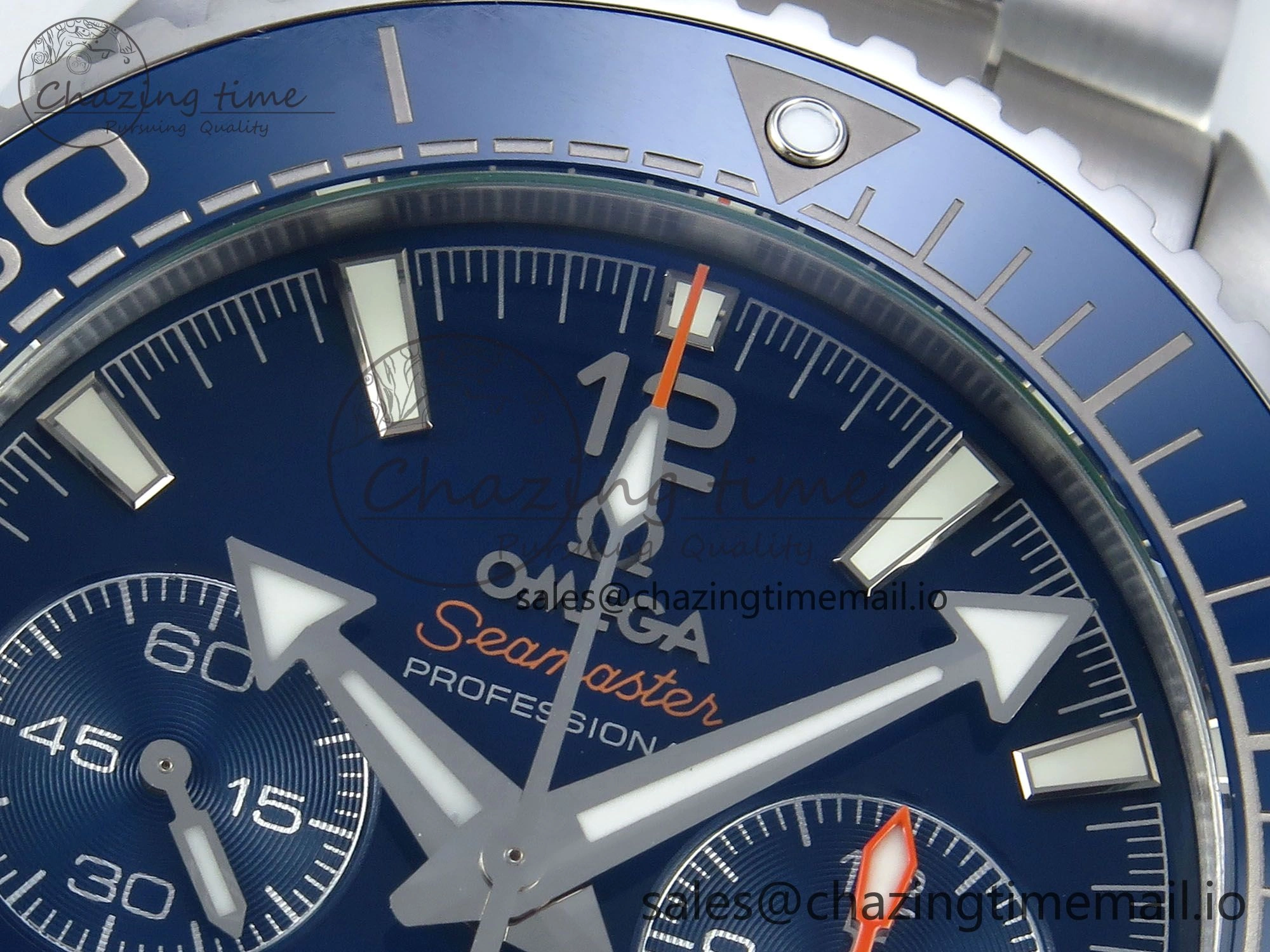 Attractive Planet Ocean Master Chronometer 600M 45.5mm SS SCF 1:1 Best Edition Blue Bezel Blue Dial on SS Bracelet A9900 Super Clone 7676