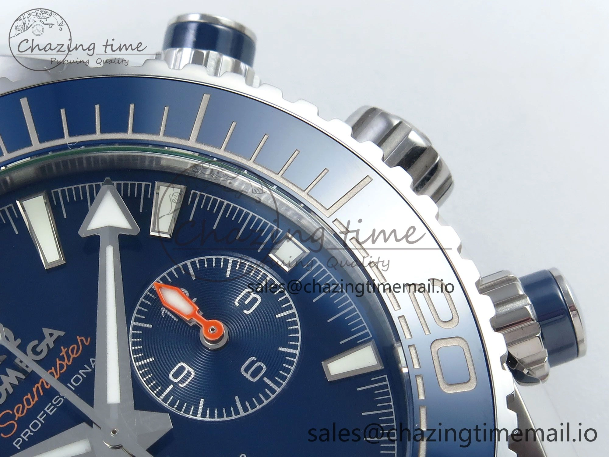 Attractive Planet Ocean Master Chronometer 600M 45.5mm SS SCF 1:1 Best Edition Blue Bezel Blue Dial on SS Bracelet A9900 Super Clone 7676