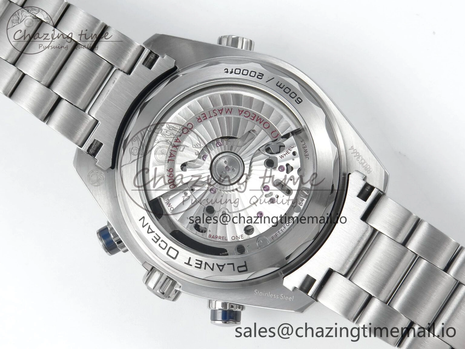 Attractive Planet Ocean Master Chronometer 600M 45.5mm SS SCF 1:1 Best Edition Blue Bezel Blue Dial on SS Bracelet A9900 Super Clone 7676
