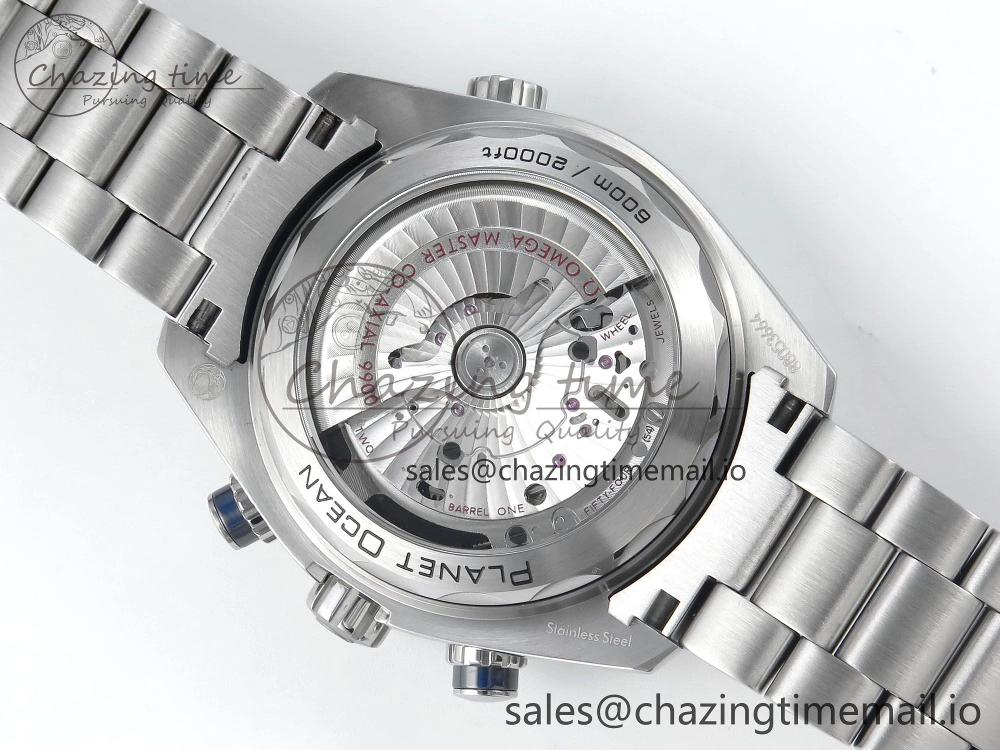 Attractive Planet Ocean Master Chronometer 600M 45.5mm SS SCF 1:1 Best Edition Blue Bezel Blue Dial on SS Bracelet A9900 Super Clone 7676