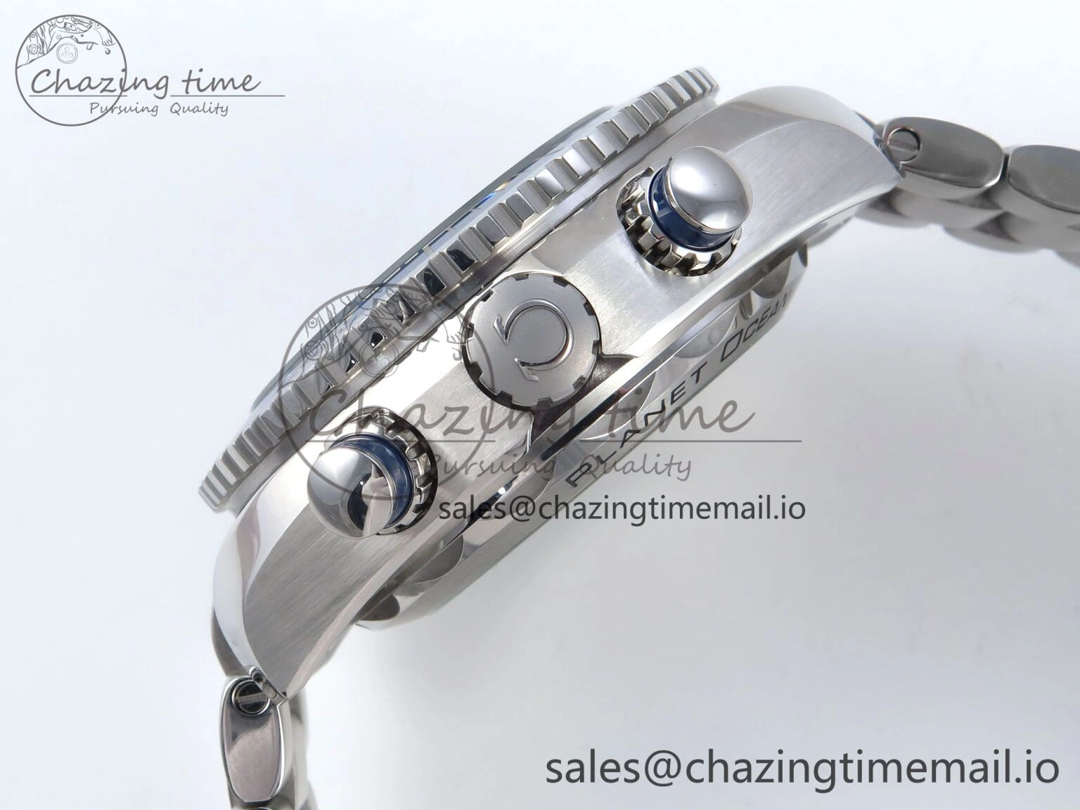 Attractive Planet Ocean Master Chronometer 600M 45.5mm SS SCF 1:1 Best Edition Blue Bezel Blue Dial on SS Bracelet A9900 Super Clone 7676