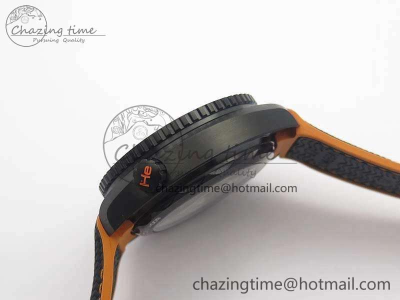 Planet Ocean Master Chronometer Chrono DLC OM 1:1 Best Edition Black Dial On Nylon Strap A Sustainable 8103