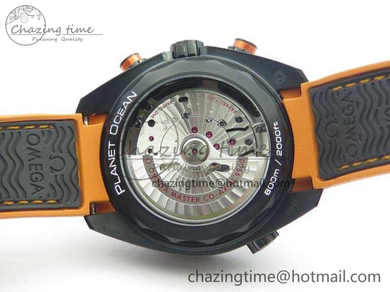 Planet Ocean Master Chronometer Chrono DLC OM 1:1 Best Edition Black Dial On Nylon Strap A Sustainable 8103