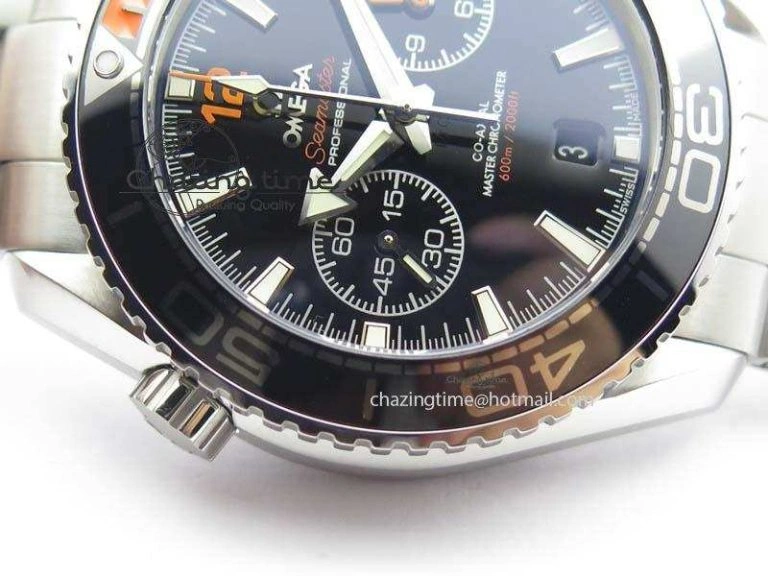 Planet Ocean Master Chronometer Chrono SS OM 1:1 Best Edition Black Dial On SS Bracelet A WeatherProof 8179