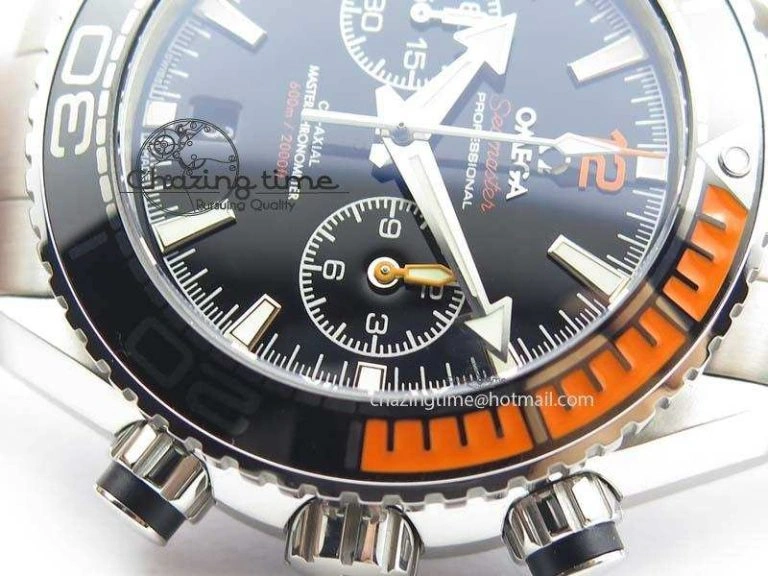 Planet Ocean Master Chronometer Chrono SS OM 1:1 Best Edition Black Dial On SS Bracelet A WeatherProof 8179