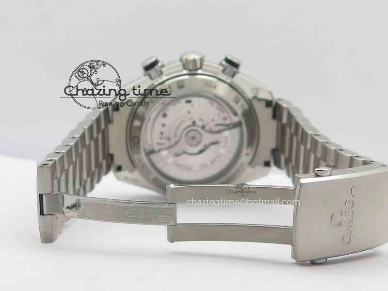 Planet Ocean Master Chronometer Chrono SS OM 1:1 Best Edition Black On SS Bracelet A Neat 8154