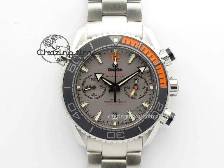 Planet Ocean Master Chronometer Chrono SS OM 1:1 Best Edition Gray Dial On SS Bracelet A Unisex 8180