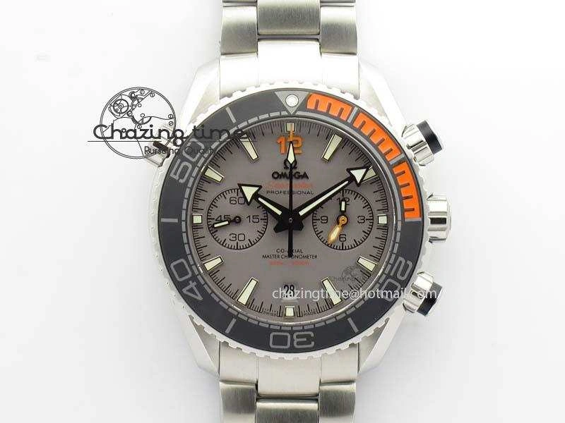 Planet Ocean Master Chronometer Chrono SS OM 1:1 Best Edition Gray Dial On SS Bracelet A Unisex 8180