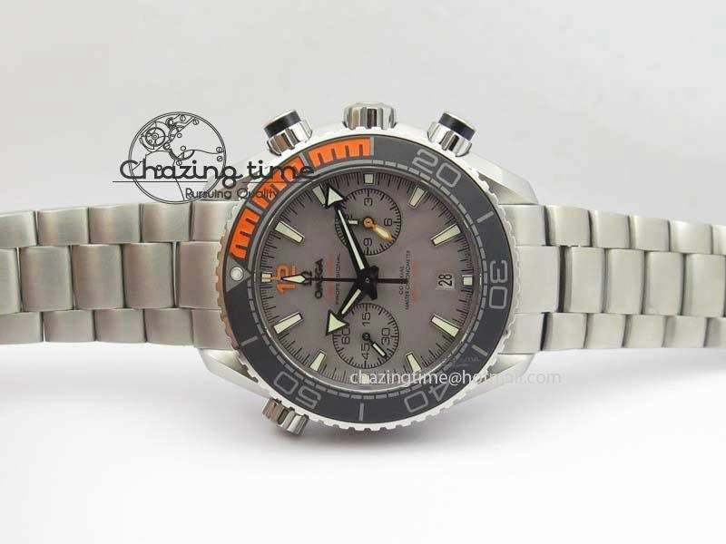 Planet Ocean Master Chronometer Chrono SS OM 1:1 Best Edition Gray Dial On SS Bracelet A Unisex 8180