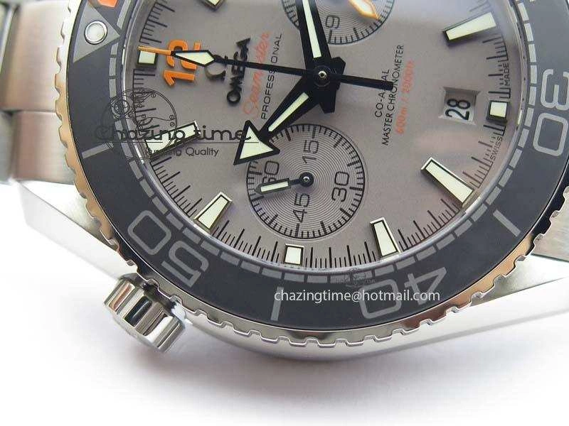 Planet Ocean Master Chronometer Chrono SS OM 1:1 Best Edition Gray Dial On SS Bracelet A Unisex 8180