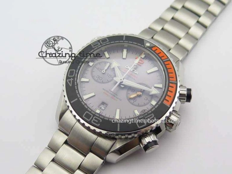 Planet Ocean Master Chronometer Chrono SS OM 1:1 Best Edition Gray Dial On SS Bracelet A Unisex 8180