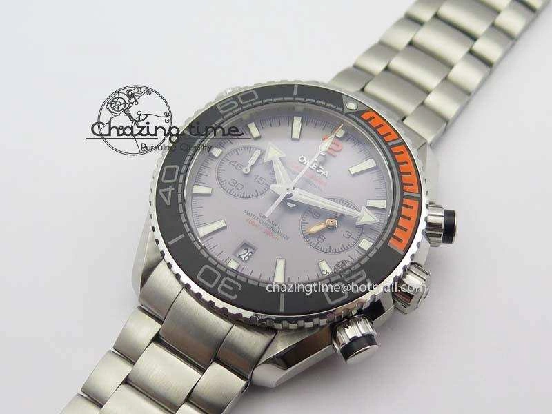 Planet Ocean Master Chronometer Chrono SS OM 1:1 Best Edition Gray Dial On SS Bracelet A Unisex 8180