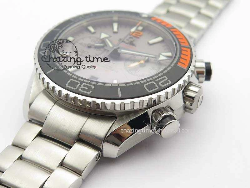 Planet Ocean Master Chronometer Chrono SS OM 1:1 Best Edition Gray Dial On SS Bracelet A Unisex 8180