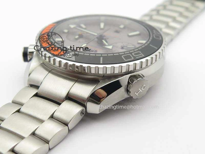 Planet Ocean Master Chronometer Chrono SS OM 1:1 Best Edition Gray Dial On SS Bracelet A Unisex 8180