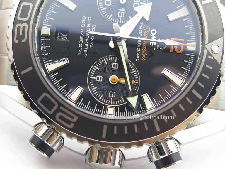 MoistureWicking Planet Ocean Master Chronometer Chrono SS OM 1:1 Best Edition Orange 12 On SS Bracelet A 8155