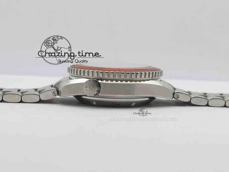 Planet Ocean Master Chronometer Chrono SS OM 1:1 Best Edition Orange On SS Bracelet A WrinkleFree 8156