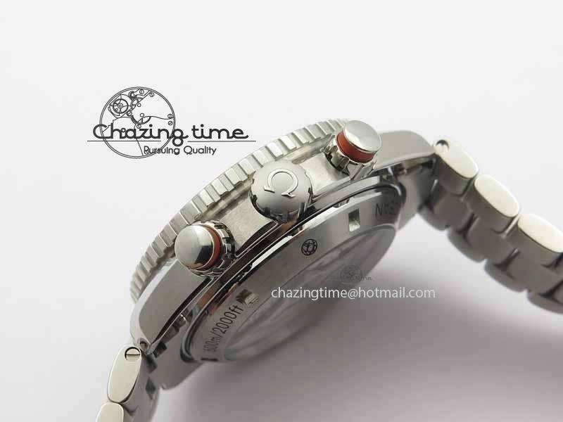 Planet Ocean Master Chronometer Chrono SS OM 1:1 Best Edition Orange On SS Bracelet A WrinkleFree 8156