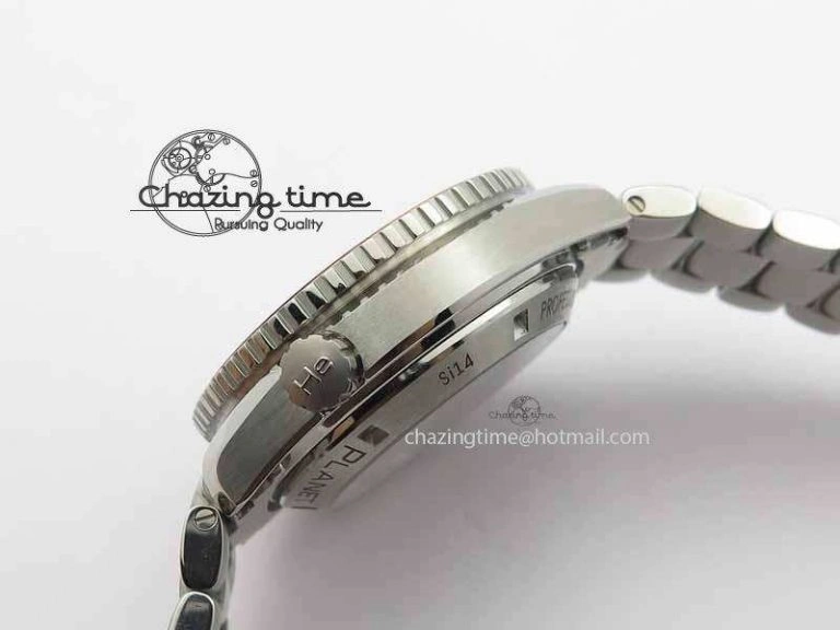 Planet Ocean Master Chronometer Chrono SS OM 1:1 Best Edition Orange On SS Bracelet A WrinkleFree 8156