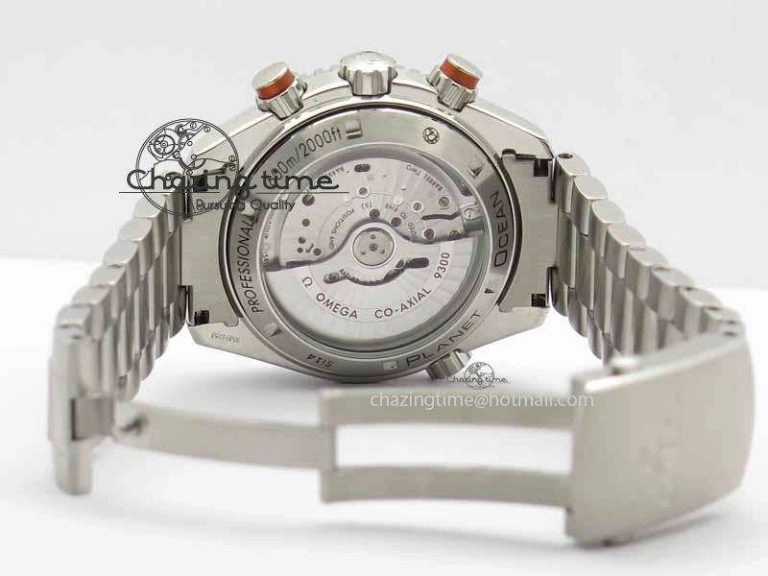 Planet Ocean Master Chronometer Chrono SS OM 1:1 Best Edition Orange On SS Bracelet A WrinkleFree 8156