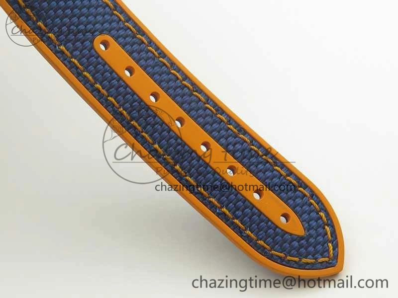 Planet Ocean Master Chronometer OMF SS Blue Orange Bezel White Dial On Nylon Strap A9900 (Black Balance Wheel) V Resilient 8081