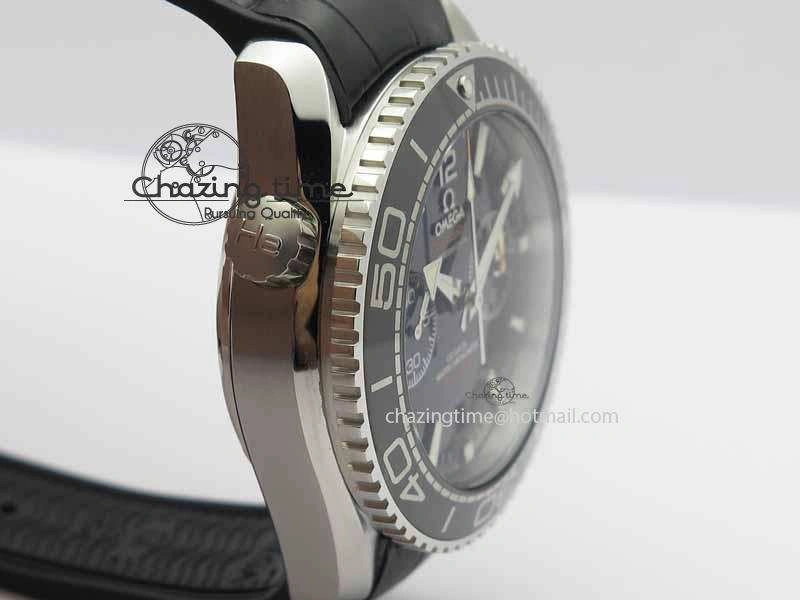 WellDesigned Planet Ocean Master Chronometer SS OM 1:1 Best Edition Black Dial On Leather Strap A 8173