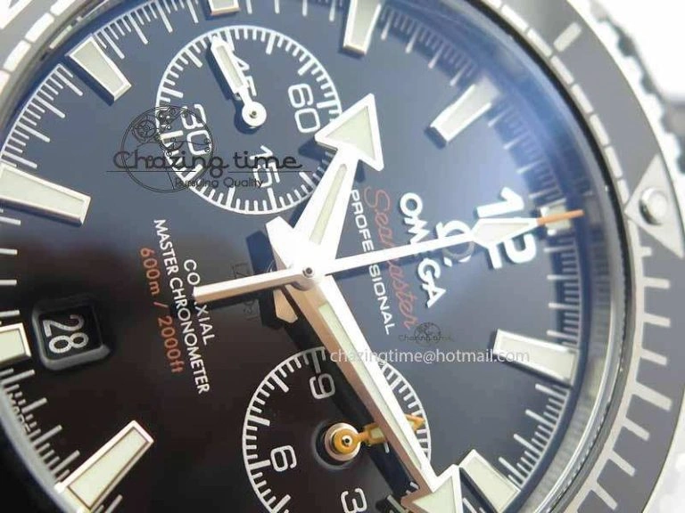 WellDesigned Planet Ocean Master Chronometer SS OM 1:1 Best Edition Black Dial On Leather Strap A 8173