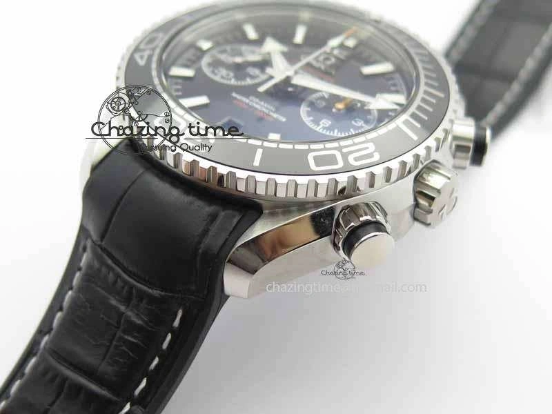 WellDesigned Planet Ocean Master Chronometer SS OM 1:1 Best Edition Black Dial On Leather Strap A 8173