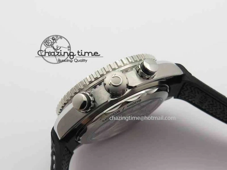 WellDesigned Planet Ocean Master Chronometer SS OM 1:1 Best Edition Black Dial On Leather Strap A 8173