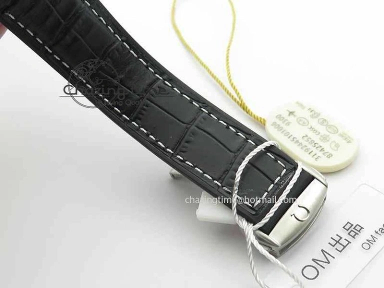 WellDesigned Planet Ocean Master Chronometer SS OM 1:1 Best Edition Black Dial On Leather Strap A 8173