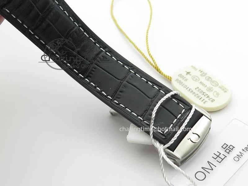 WellDesigned Planet Ocean Master Chronometer SS OM 1:1 Best Edition Black Dial On Leather Strap A 8173