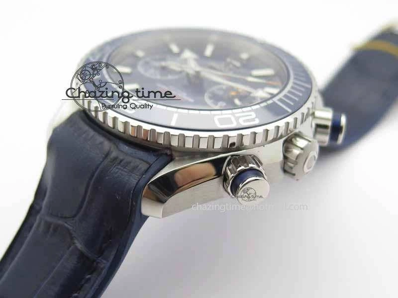 Affordable Planet Ocean Master Chronometer SS OM 1:1 Best Edition Blue Dial On Leather Strap A 8176