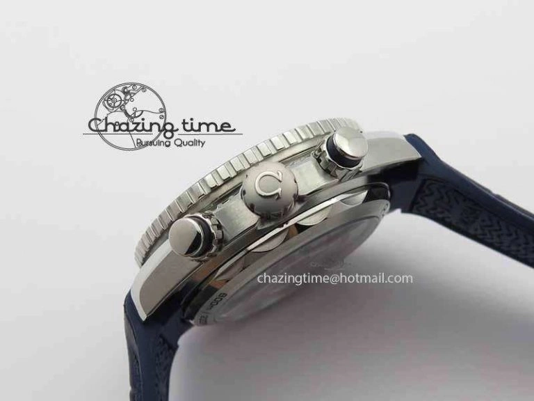 Affordable Planet Ocean Master Chronometer SS OM 1:1 Best Edition Blue Dial On Leather Strap A 8176