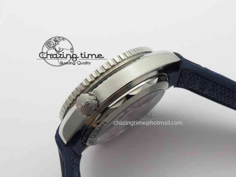 Affordable Planet Ocean Master Chronometer SS OM 1:1 Best Edition Blue Dial On Leather Strap A 8176