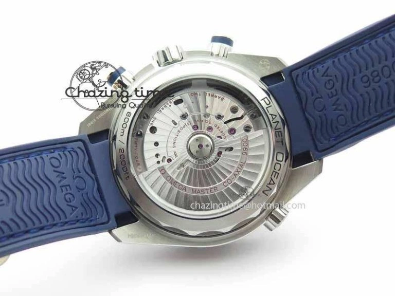 Affordable Planet Ocean Master Chronometer SS OM 1:1 Best Edition Blue Dial On Leather Strap A 8176