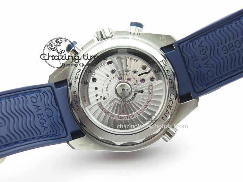 Affordable Planet Ocean Master Chronometer SS OM 1:1 Best Edition Blue Dial On Leather Strap A 8176