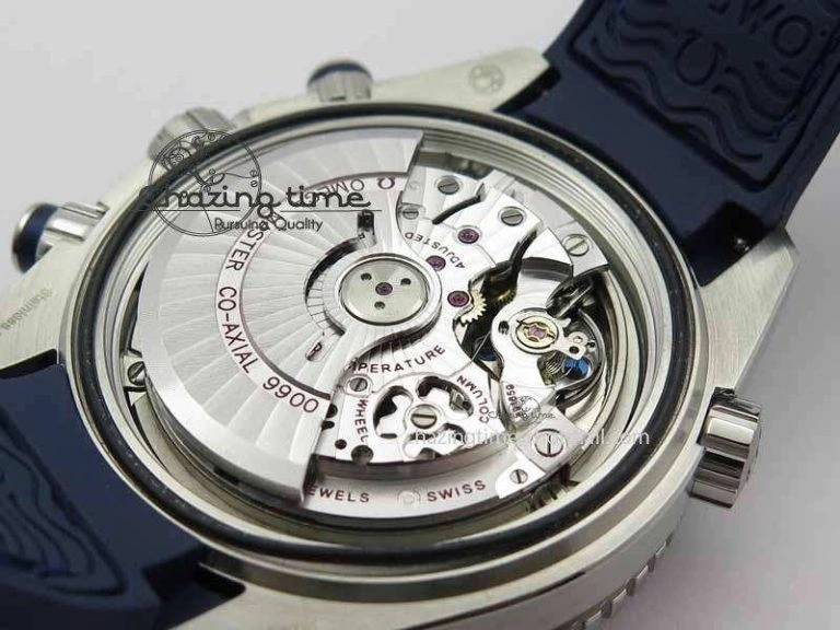 Affordable Planet Ocean Master Chronometer SS OM 1:1 Best Edition Blue Dial On Leather Strap A 8176