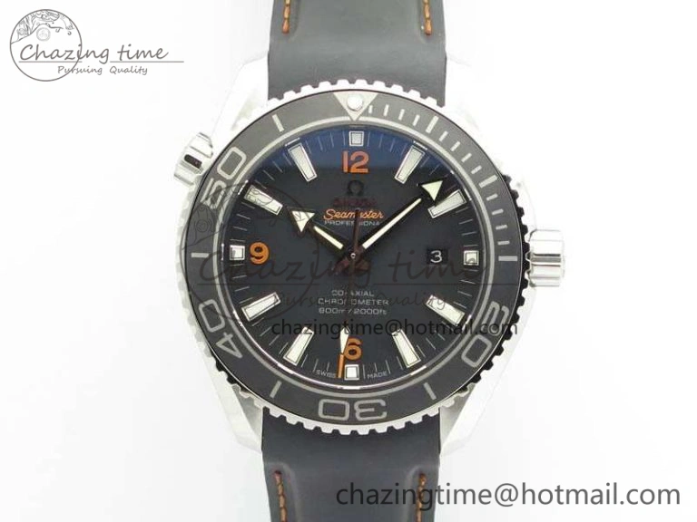 Planet Ocean Pro 45mm OMF 1:1 Best Edition Orange Marker On Rubber Strap A8500 (Black Balance Wheel) Practical 8139