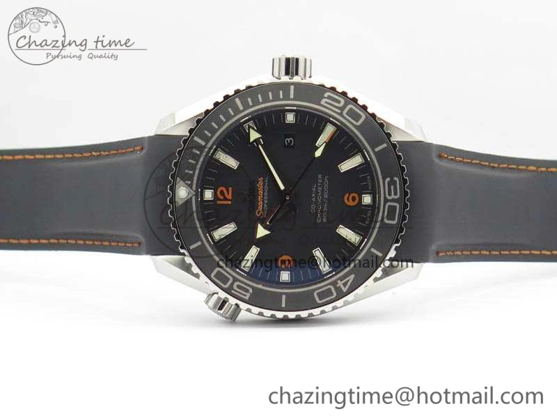 Planet Ocean Pro 45mm OMF 1:1 Best Edition Orange Marker On Rubber Strap A8500 (Black Balance Wheel) Practical 8139