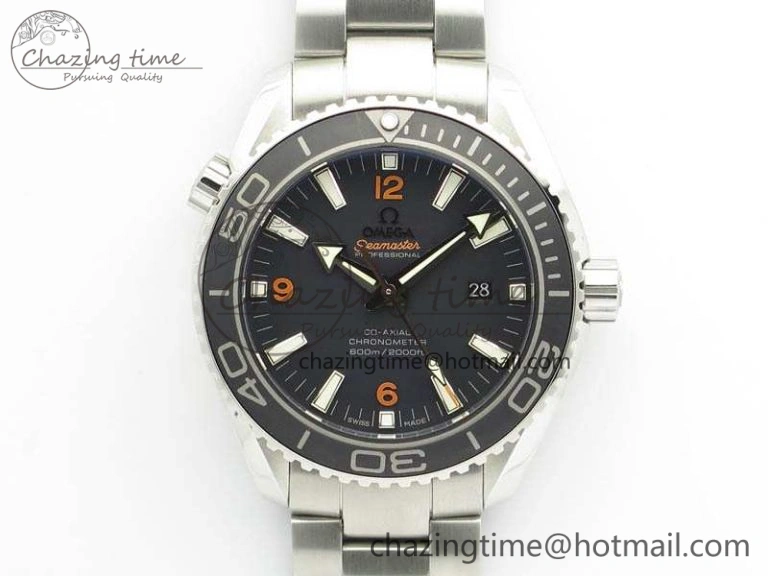 Planet Ocean Pro 45mm OMF 1:1 Best Edition Orange Marker On SS Bracelet A8500 (Black Balance Wheel) Classic 8141