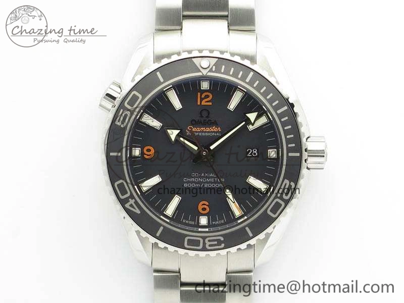 Planet Ocean Pro 45mm OMF 1:1 Best Edition Orange Marker On SS Bracelet A8500 (Black Balance Wheel) Classic 8141