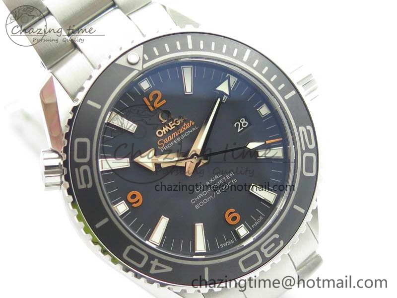 Planet Ocean Pro 45mm OMF 1:1 Best Edition Orange Marker On SS Bracelet A8500 (Black Balance Wheel) Classic 8141