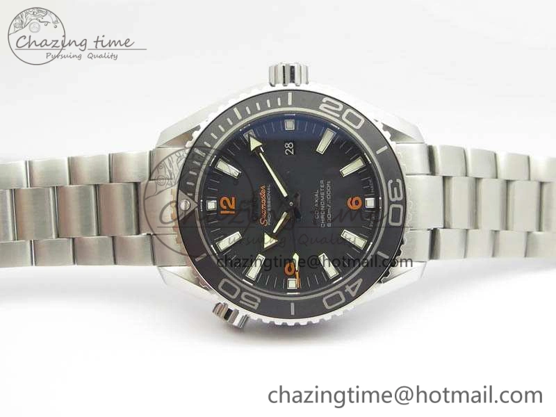 Planet Ocean Pro 45mm OMF 1:1 Best Edition Orange Marker On SS Bracelet A8500 (Black Balance Wheel) Classic 8141
